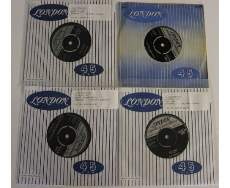 BO DIDDLEY - LONDON 45s - The first four singles from the genius musician. All four records are on black and silver London la