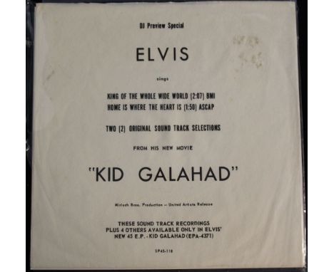 ELVIS PRESLEY - KID GALAHAD - Elvis sings 2 OST selections from his film 'Kid Galahad' (SP45-118). This is a DJ preview speci
