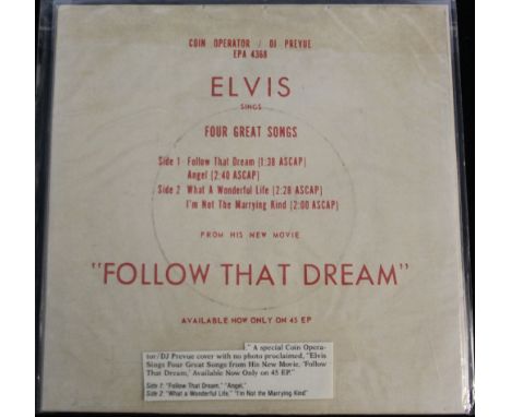 ELVIS PRESLEY - FOLLOW THAT DREAM - A four track EP as an extremely rare Coin Operator/DJ Prevue release (EPA 4368). This spe