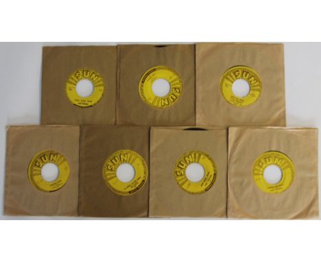 SUN - CARL PERKINS - A stomping pack of 7 x Sun 45s from the Rockabilly master. Titles are Gone, Gone, Gone c/w Let The Juke 