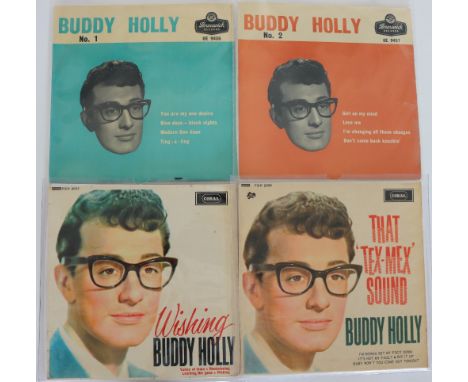 BUDDY HOLLY - UK EPs - 4 x well presented early Brunswick/Coral EPs. Titles are No. 1 (OE 9456 - Ex to Ex+ a great copy), No.