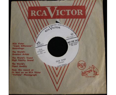 ELVIS PRESLEY - OLD SHEP - Extremely rare single sided 7" DJ promo promoting Elvis LP (CR-15). Released Dec 1956 on white RCA