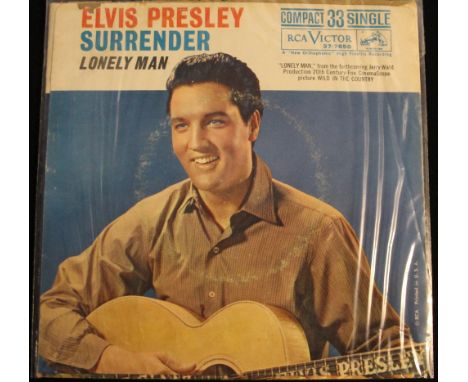 ELVIS PRESLEY - SURRENDER/LONELY MAN - Extremely rare 33 1/3 rpm version of the 7" single (37-7850). This single was far more