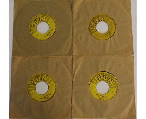 RAY HARRIS/EDWIN BRUCE - 2 x early 45s apiece from these two Rockabilly legends. (Harris) titles are Come On Little Mama/Wher