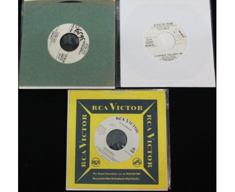 ELVIS - WHITE LABEL RCA PROMOS - A lovely collection of 3 x white label RCA 7" promos. Titles include: Roustabout/One Track H