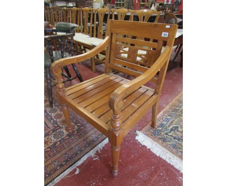 Large light oak armchair