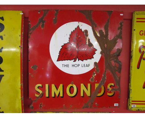 Enamel sign - Simonds Hop Leaf (90cm x 85cm)
