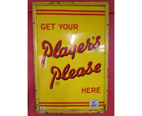 Enamel sign - Players Please - Framed (92cm x 61cm)