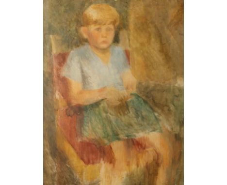 •SIR WILLIAM COLDSTREAM CBE (1908-1987) "Master Colquhoun, circa 1939", oil on canvas, 35" x 27". See illustration.  This por