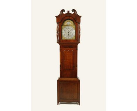 AN OAK EIGHT DAY LONGCASE CLOCK, the silvered dial signed "W.F. Evans & Son, Birmingham", with subsidiary seconds and date di