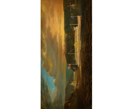 •ASCRIBED TO ALBERT NEMETHY (1920-1998) A portrait of the sidewheeler 'Reindeer', indistinctly monogrammed lower left, oil on