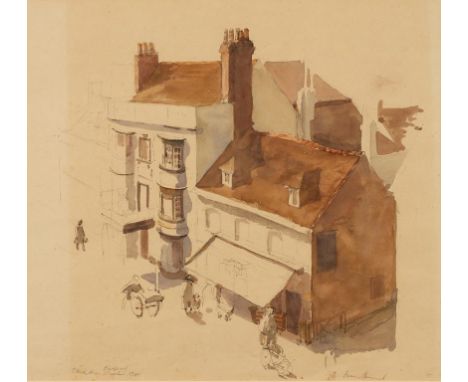 •HERMIONE HAMMOND (1910-2005) "Black Bear, South Street, Wareham", signed lower right, titled and dated 1940 lower left, wate