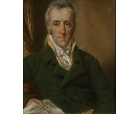 JOHN RAPHAEL SMITH (1752-1812) Portrait of Richard Dagley (1765-1841), old label describing details of the sitter verso, with