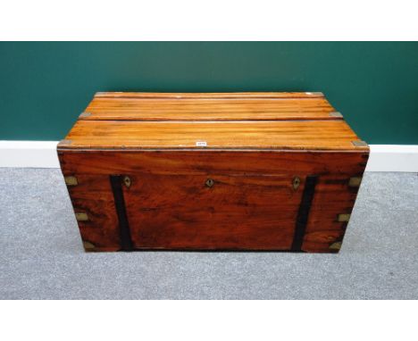 A 19th century rectangular camphor wood trunk, 98cm wide.