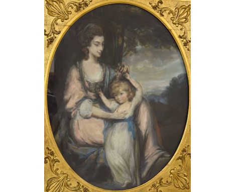 Daniel Gardner R. A. (1750-1805) - 'Portrait of Lady Augusta Corbett and her young son' (Daughter of John 3rd Earl of Bute) m