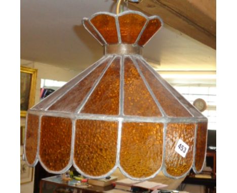 Tiffany-style amber glass ceiling light shade