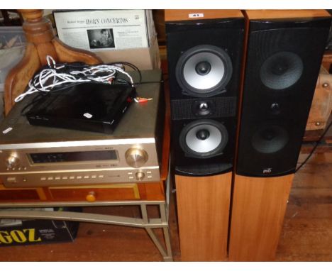 Denon AVR-3802 7.1 Home Amp/Receiver, together with a pair of 101 dB efficient PSB speakers and a Polaroid DVD player