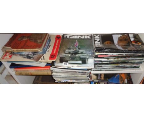 Tank Magazines. War Illustrated, Bruce Bairnsfather books etc (shelf)