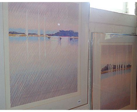 Two silkscreen prints by Roy Fairchild WOODARD (b.1953-), titled "Shearwater I and II), signed in pencil lower right