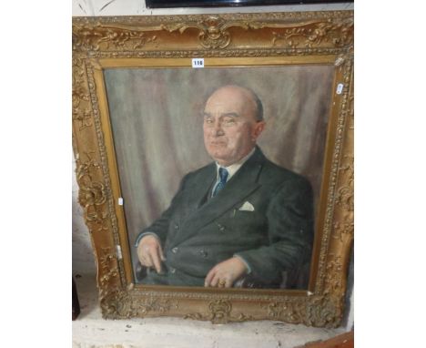 Bernard HAILSTONE (1910-1987) (WW2 fireman painter and society portrait painter) - large oil portrait on canvas of a gentlema