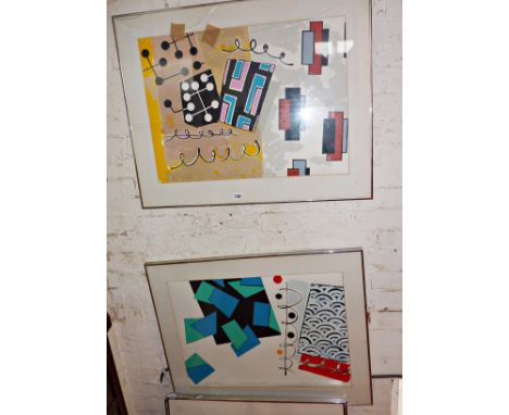 Two silkscreen prints by Harvey DANIELS (1936-2013), both Artist's Proofs and titled "Red Black Greg" and "Blue and Green Sha