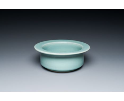Full title: A Chinese Longquan celadon brush washer, Song or laterDescription:Dia.: 19 cm - H.: 7,5 cm Provenance:- A French 