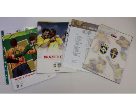 FOOTBALL, Brazil programme selection, all played at Arsenal, inc. Sweden 2008, Ireland 2010, Italy 2009, Argentina 2010 etc.,