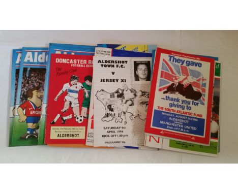 FOOTBALL, Aldershot Town programme selection, inc. last league season 1991/92, Lincoln City, Cardiff; testimonial matches, Ma