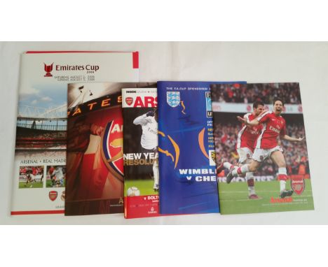 FOOTBALL, Arsenal Selection, inc. Emirates Cup 2007, 2008, 2009, FA Cup 2009 semi-final, UEFA Cup; leaflets, team sheets, pro
