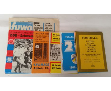 FOOTBALL, East German programme selection, inc. East Germany v Sweden 1978, BFC Dynamo v Aston Villa 1981, Dynamo Dresden v A