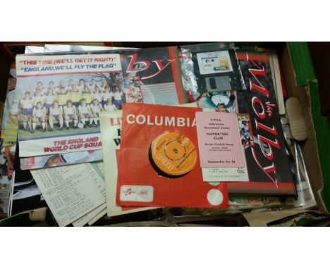 FOOTBALL, selection, inc. programmes, books, 1950s newspaper cuttings, Leyton Orient News; records (3), Hail the Kop (Liverpo