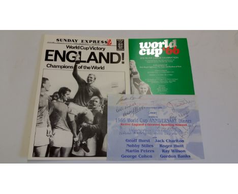 FOOTBALL, World Cup 1966 anniversary selection, inc. 25 year celebration menu &amp; ticket application booklet; 30 year celeb