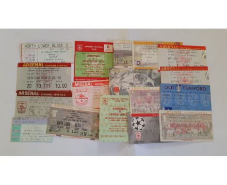 FOOTBALL, Arsenal tickets, mainly home matches, inc. v Tottenham Hotspur, Spartak Moscow, Dynamo Kiev, Leeds, Fulham, Everton