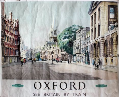 Alan Carr Linford (born 1926) - Coloured lithograph - British Railways poster - "Oxford. See Britain by Train", published by 