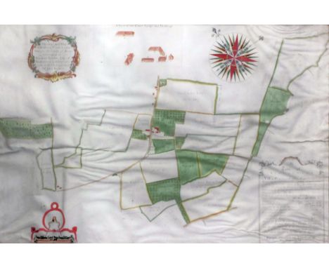 Of Kent interest- 18th Century English School - Ink and watercolour on vellum - Estate Map by Thomas Hogben - "Measure and Ma