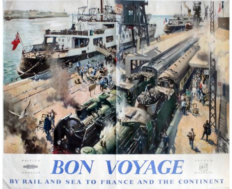 Terence Tenison Cuneo (1907-1996) - Coloured lithograph - British Railways Poster - "Bon Voyage", published by British Railwa