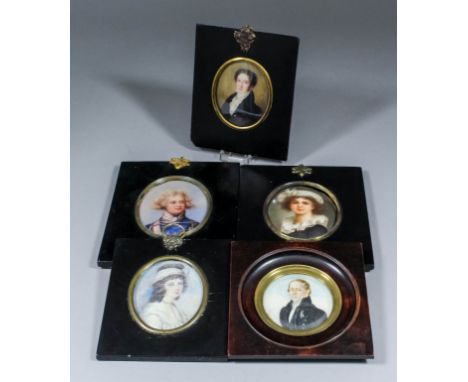 Late 18th Century Continental school - Miniature portrait of gentleman wearing high collar and black jacket with an order aro