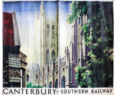 Charles Shepherd (1882-?) - Known as "Shep" - Coloured lithograph - "Southern Railway Poster" - "Canterbury by Southern Railw