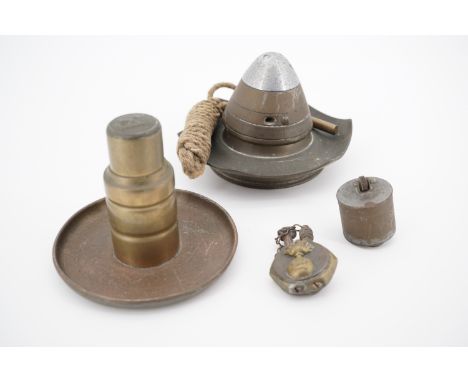 A "trench art" cigarette lighter, Great War artillery shell fuse etc