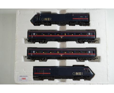 Hornby GNER model railway train set.