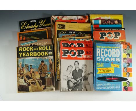 A quantity of vintage pop music annuals and other publications including "Pop Ten Teenbeat", "Radio Luxembourg Book of Record