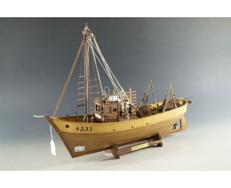 A hand built wooden scale model trawler "The Mare Nostrum", 44 cm 