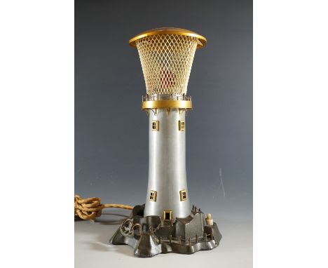 A mid 20th Century novelty table lamp modelled as a lighthouse, 32 cm