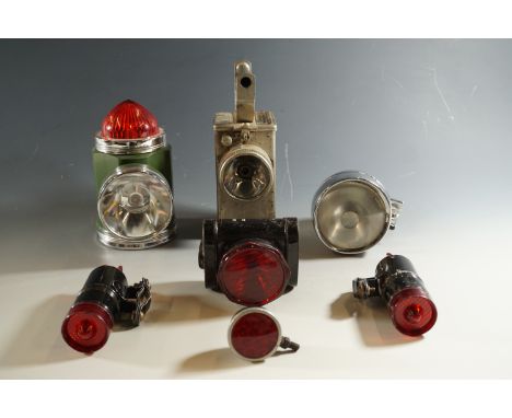 A "Nife Batteries" electric hand lamp, together with other torches and bicycle lamps