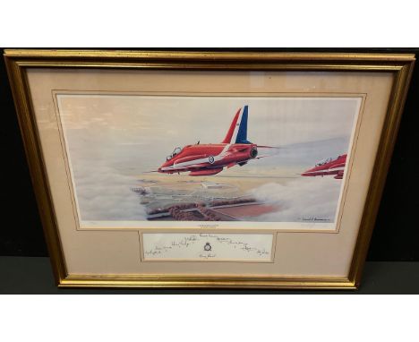 David J Lawrence, by and after, Hawks Over Scampton, signed limited edition print, 30/1000, 38cm x 56cm 