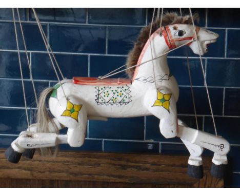 FOLK ART ARTICULATED HORSE PUPPET