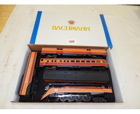 BACHMANN CHINA 1102 HO SP SET WITH LOCO 4-8-4 W/SMOKE LOCO 4446 & STOCK