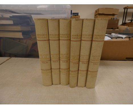 MATHERS R. CROWDY (Trans).&nbsp;&nbsp;Monsieur Nicolas or The Human Heart Unveiled. 6 vols. Ltd. ed. 76/825. Frontis &amp; pl