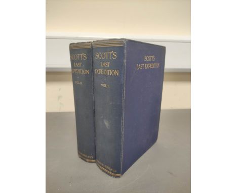 SCOTT CAPT. R. F.&nbsp;&nbsp;Scott's Last Expedition. 2 vols. Illus. &amp; fldg. &amp; other maps. Orig. blue cloth. 1914. 