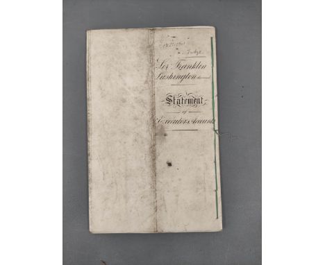 Documents - London - Sir Franklin Lushington, Judge (1823-1901).&nbsp;&nbsp;1902. Large 26 page manuscript "Statement of Exec